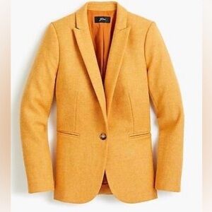 J Crew 💯 Wool Blazer Gold Size 0P EUC